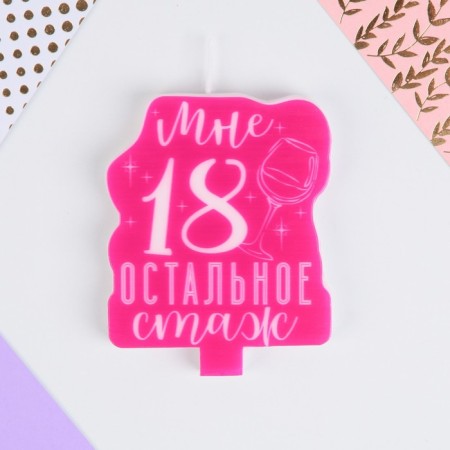A candle for a cake "Happy Birthday", 18 years old.-3