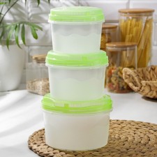 A set of food containers, 3 pcs: 700 ml, 1 l, 1.5 l, color mix