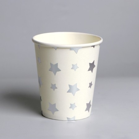 A glass of paper "stars", set of 6 pcs., Silver color