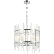 Люстра подвесная Sia 5xE14 40Вт, размер 40x40x46-150 см, цвет хром