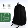 Young backpack from textiles with a zipper, 4 pockets, black/green color