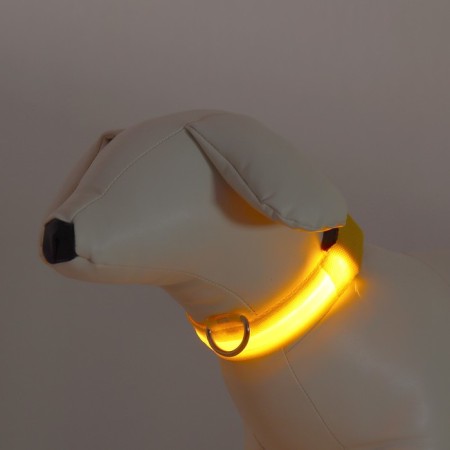 Collar with backlight size S, Osh 35-43 x 2.5 cm, 3 glow modes yellow-1