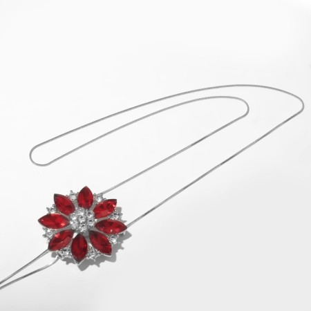 The pendant "Flower" is magical, the color is red-white in silver, 70 cm-2