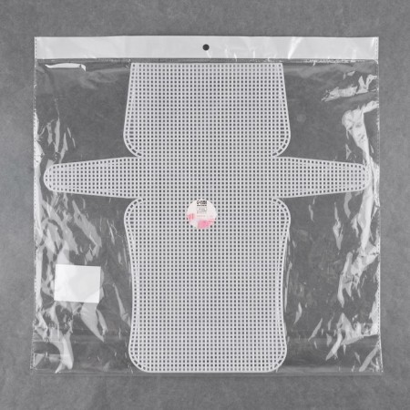 Canvas-base for embroidery of a bag, plastic, 33.5 × 35.5 cm, 2 × 2 mm, white color-7