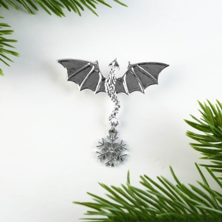 New Year's Brooch "Happy New Year", 6 x 8 cm-1