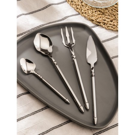A set of cutlery of stainless steel Magistro Ocean, 4 objects, silver color