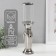 Ceramics candlestick, glass for 1 candle "art" d = 7.5 cm silver 9x9x37.5 cm