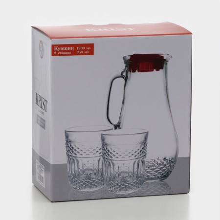 Set of drinking glass "Christ", 3 items: a jug 1.2 l, a glass 350 ml-9