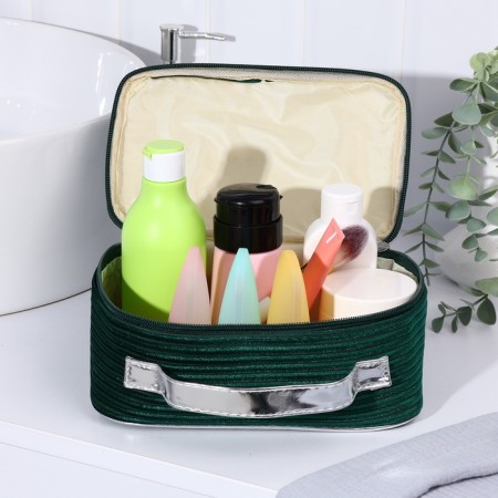 Lightning cosmetic bag, green color-4