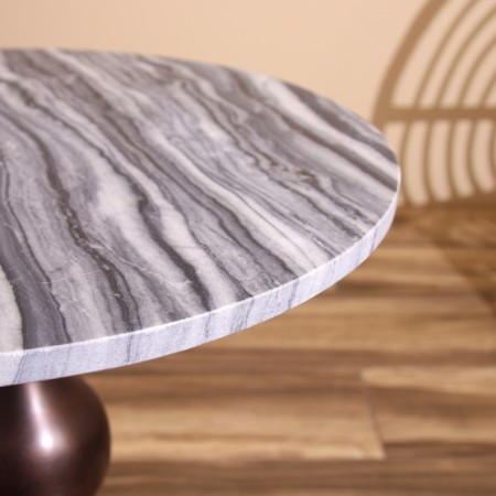 Coffee table 41x41x57 cm, aluminum/marble-3
