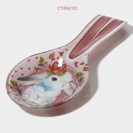 Glass stand under a spoonful of the shade "Flower bunny", 27 × 12.5 × 2 cm-1