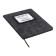 School diary for grades 1-11, solid cover, artificial leather, applique, pancake embossing, metal scruffies, silk-films, lies, 48 ​​sheets, block 80g/m2, black