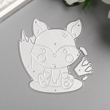 Cutting knife “Fox in the crown” Steel 2 elements 7.6x7.5 cm