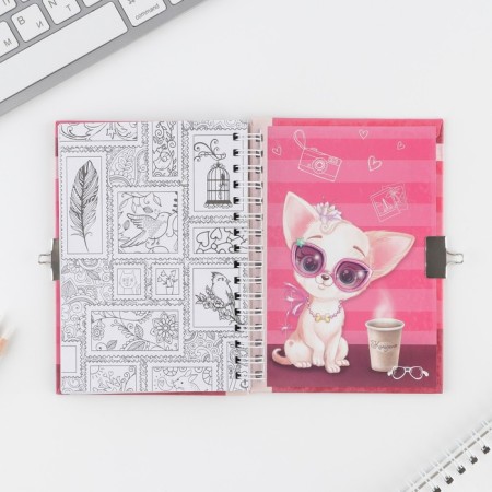 Profile for girls on the lock "for stylish girls", A6, solid cover, 40 sheets-18