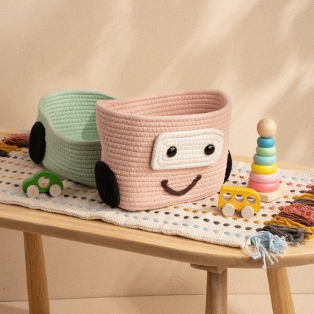 Basket for storing manual weaving "Truck" 42x23x17 cm-4