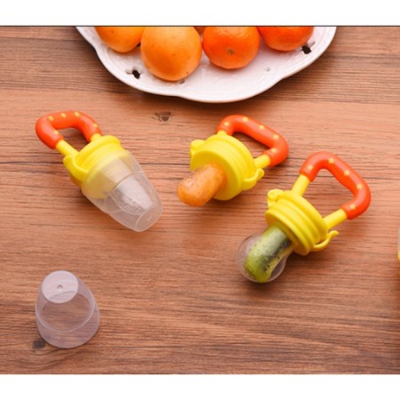 Nibbler for feeding, with silicone mesh, yellow color-3