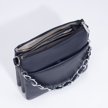 Bag Cross-Bodi with a zipper, blue color-7