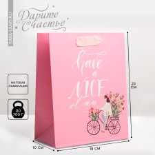 Gift laminated vertical, packaging, “have a nice day”, MS 18 x 23 x 10 cm