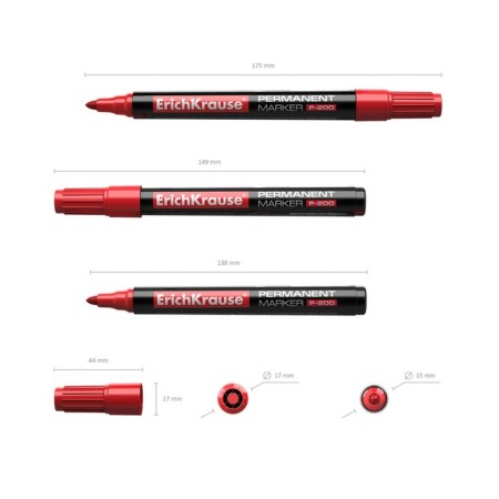 Permanent marker 0.8-2.2 mm, Erichkrause P-200, red-1
