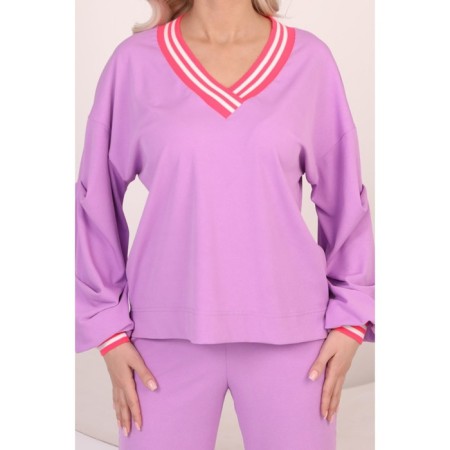 Female suit, size 56, lilac color-9