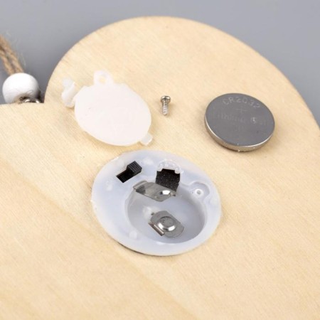 Christmas tree toy "Heart in snowflakes", from batteries, glow warm white-3