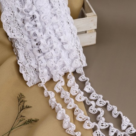 Knitted braid, elastic band, 20 mm, 9 ± 0.5 m, white color