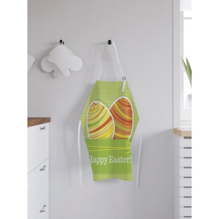 Apron kitchen with a photo print "Striped Easter Eggs", adjustable, size OS-1