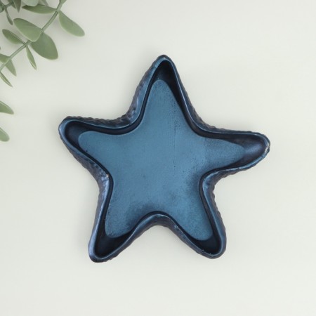 Steel stand - the candlestick "Sea star" 10x13cm, dark blue-1