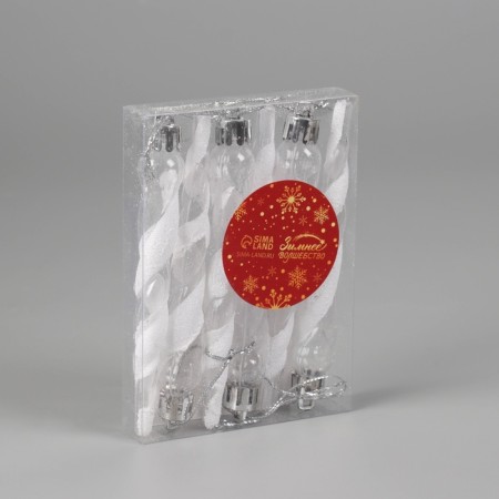 Jewelry "Cosmin icicle" (set 6 pcs) 11.5x1 cm, transparent white-1