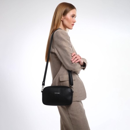 Women's bag over the shoulder Textura, small size, black color-1