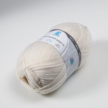 Yarn "Argentinean wool" 100% imported wool 200m/100g (205, white)-1