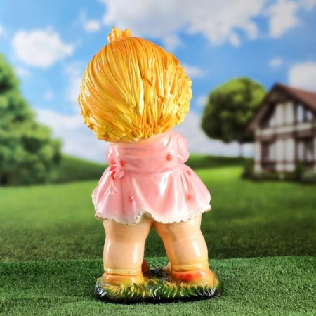 Garden figure "Girl with medium flowers" 25x23x49cm-2