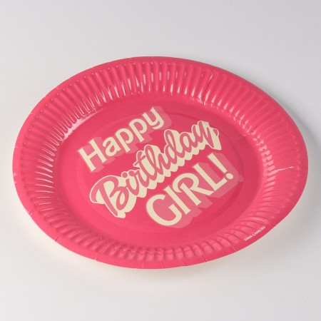 Set of dishes "Happy Birthday, Girl", glasses 6 pcs., Plates 6 pcs.-6