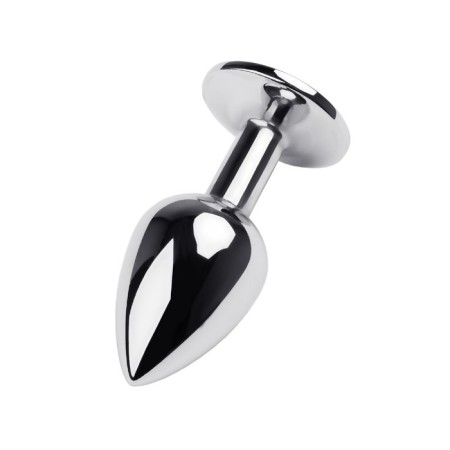 Anal plug Metal by Toyfa, silver, emerald, 9.5 cm, d = 4 cm-1