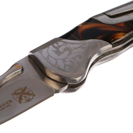 Stinger folding knife with a clip, 165 mm, hilt: stainless steel, wood, gift boxing-1