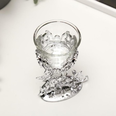 Climber Plastic, glass "Butterfly" silver 12x7.5x6 cm-3