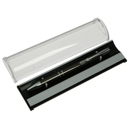 Gift, ballpoint, automatic "style" in a plastic case, New, dark gray-2