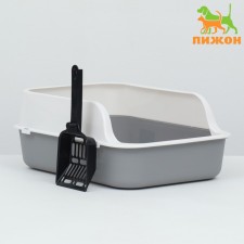 Toilet with side, 40x29x15 cm, gray