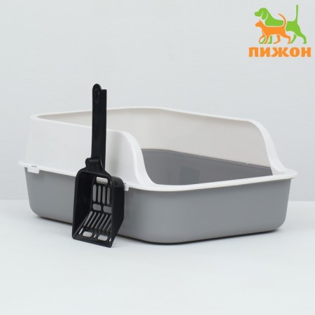 Toilet with side, 40x29x15 cm, gray