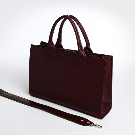 Female bag Textura, tout, medium size, burgundy color-3