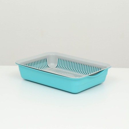 Toilet with a net, 35.5x26x7 cm, gray/turquoise