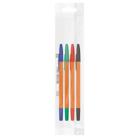 A set of ballpoint pens 4 colors "511 Orange", node 1.0 mm, ink: blue, red, green, black, euro -handle