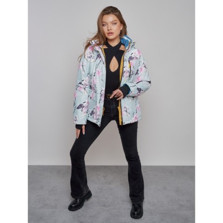 Ski jacket female, size 42, turquoise color-9