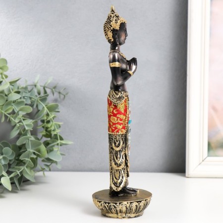 Polystone souvenir "Buddha in elegant Lunga" MIX 6.5x6.5x25 cm-2