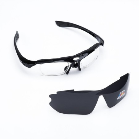 Polarization glasses with a set of interchangeable light filters-5
