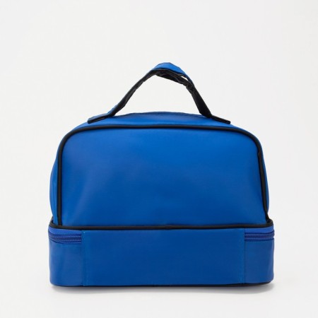 Cosmetic bag, 2 parts on zippers, blue color-1