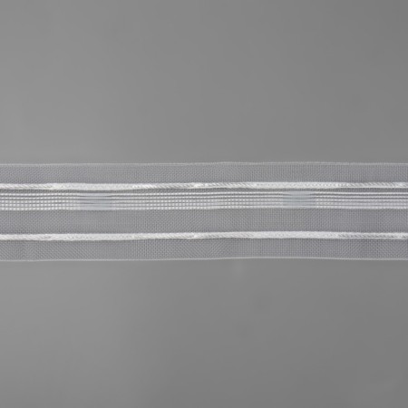 Curtain tape, organza, 4 cm, 50 ± 1 m, transparent color-2