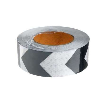 Reflective tape, self-adhesive, white-black, 5 cm x 25 m-2