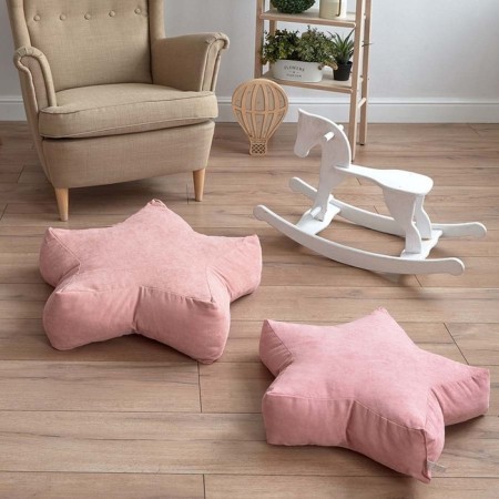 Decorative pillow "Stars", size 65x65x20 cm, light pink color-3