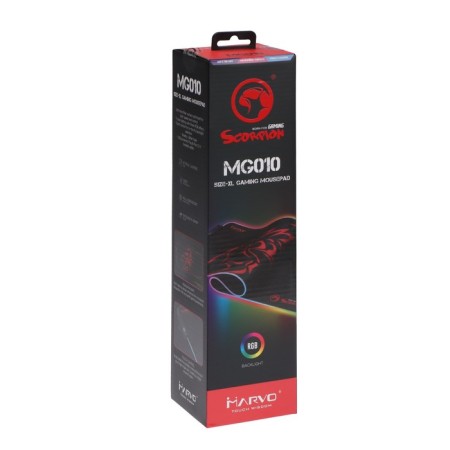 MARVO MG010 mouse mat, game, 800x305x4 mm, backlight, black-10